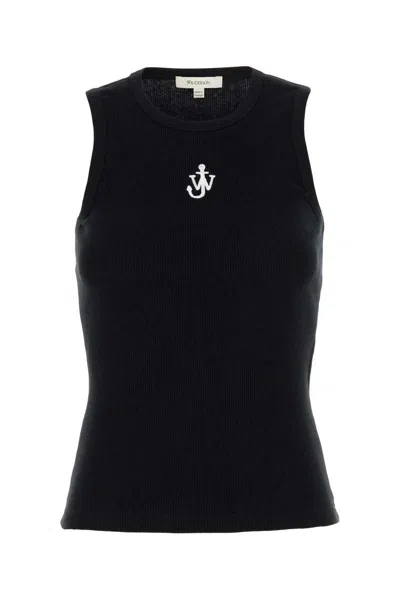 Jw Anderson J.w.anderson 'anchor Embroidery' Top In Black