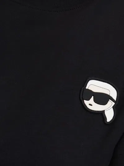 Karl Lagerfeld Ikonik 2.0 Logo-patch T-shirt In Black