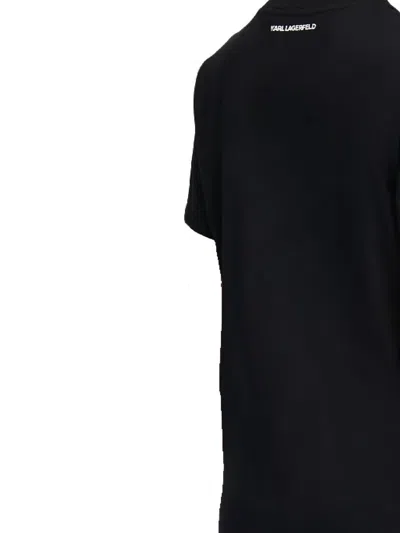 Karl Lagerfeld Ikonik 2.0 Logo-patch T-shirt In Black