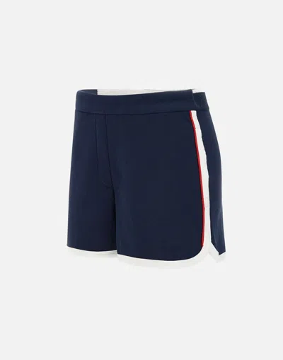 Lacoste Stretch Tennis Shorts With Piping And Side Stripe In Blue