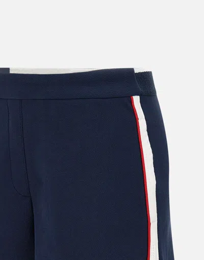 Lacoste Stretch Tennis Shorts With Piping And Side Stripe In Blue