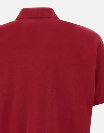 Lacoste Interlock Piqué Jersey Golf Polo In Red