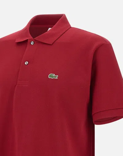 Lacoste Interlock Piqué Jersey Golf Polo In Red