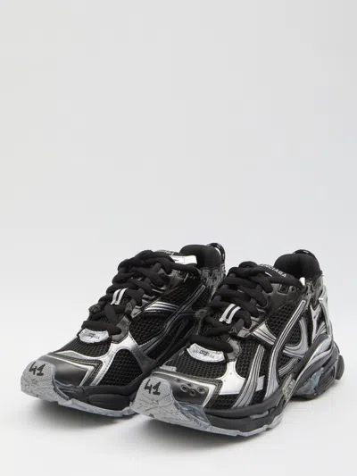 Balenciaga Mesh Runner Sneakers Embossed Size In Black