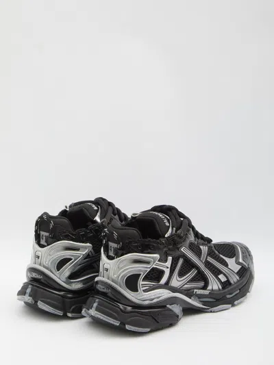 Balenciaga Mesh Runner Sneakers Embossed Size In Black