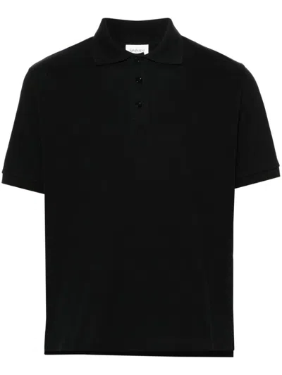 Saint Laurent Shirt With Polo Collar And Short Sleeves In Black