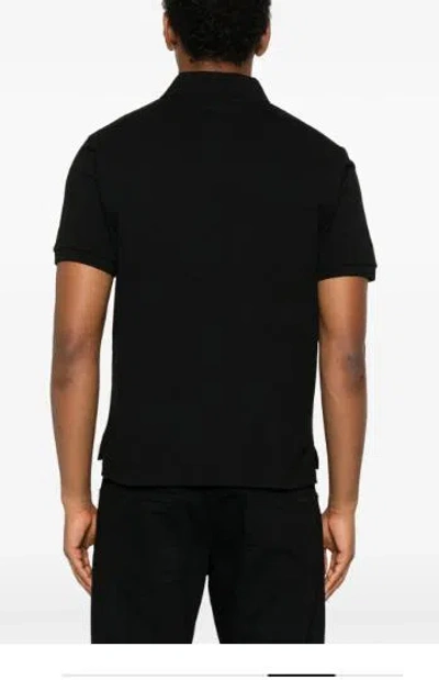 Saint Laurent Shirt With Polo Collar And Short Sleeves In Black