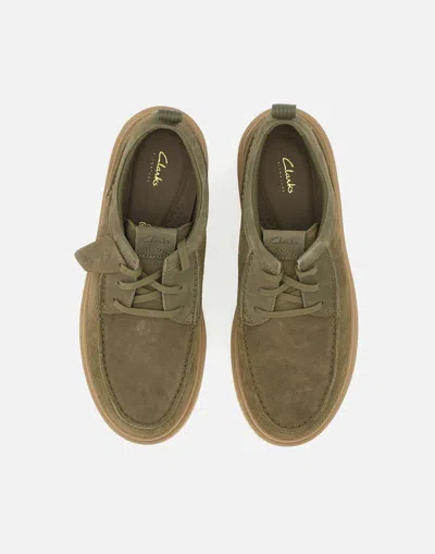 Clarks Lace-up Shoes In Soft Olive Green Suede
