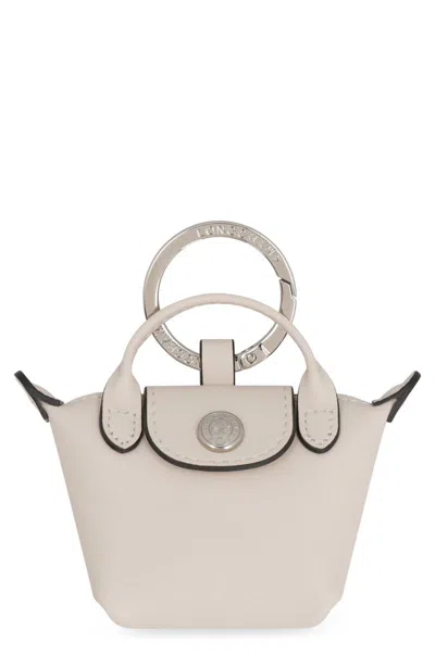 Longchamp Le Pliage Xtra Key Ring In White
