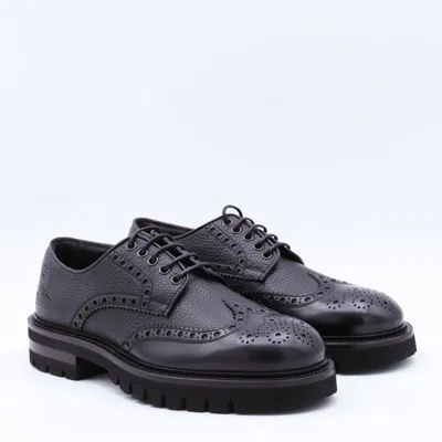 Ferragamo Lace-up Brogues Chunky Sole In Black