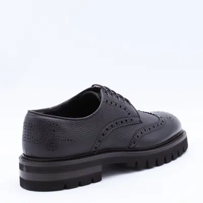 Ferragamo Lace-up Brogues Chunky Sole In Black