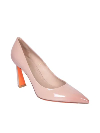 Santoni Women's Pink Suede Mid-heel Pump