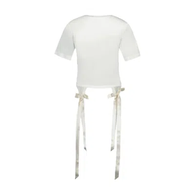 Simone Rocha Easy Ribbon-detailed Cotton T-shirt In White
