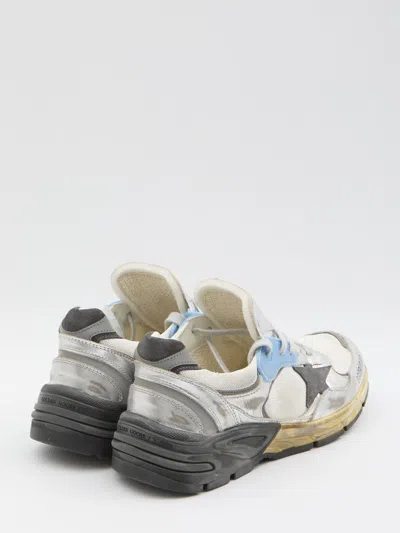 Golden Goose Dad-star Sneakers In Mesh And Laminated Leather Color Grey And Blackrunning