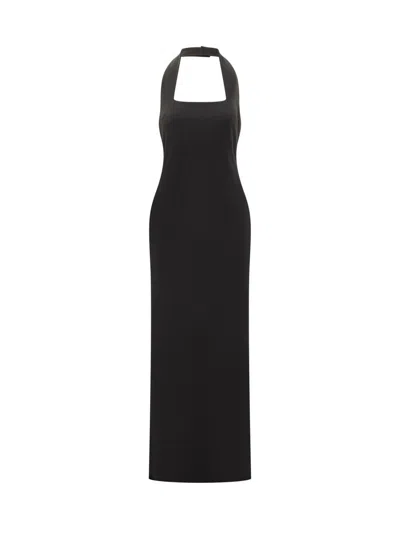 Solace London Illona Crepe Halterneck Gown In Black