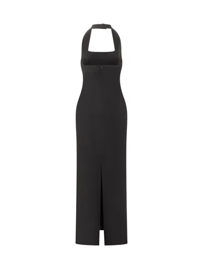 Solace London Illona Crepe Halterneck Gown In Black