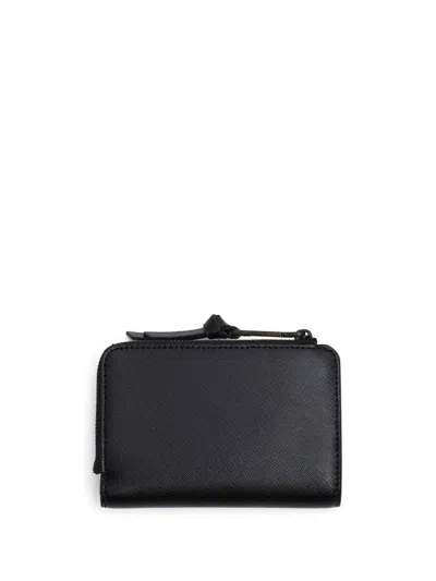 Marc Jacobs Black Leather Utility Snapshot Dtm Slim Wallet In Black