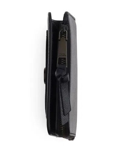 Marc Jacobs Black Leather Utility Snapshot Dtm Slim Wallet In Black