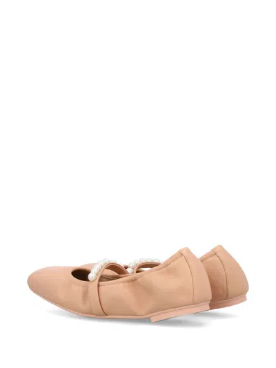 Stuart Weitzman Goldie Embellished Ballet Flats In Nude