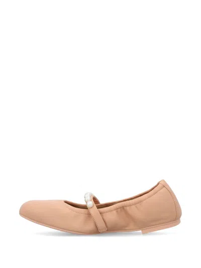 Stuart Weitzman Goldie Embellished Ballet Flats In Nude