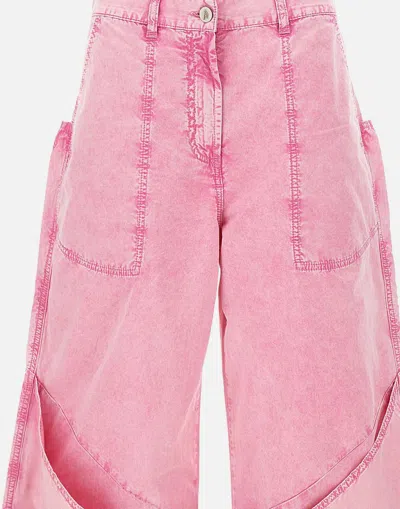 Attico Paneled Low-rise Wide-leg Jeans In Pink