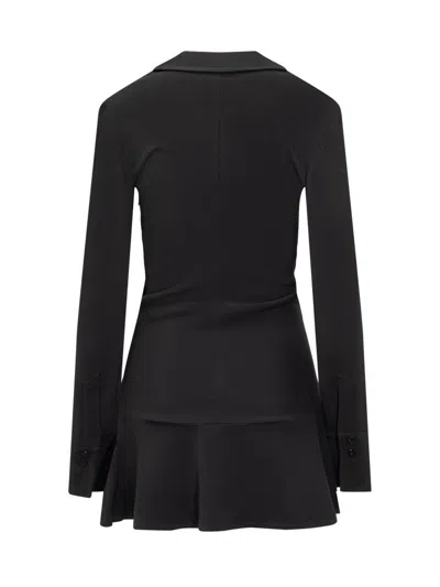 Attico Mini Dress With Deep V-neck In Black