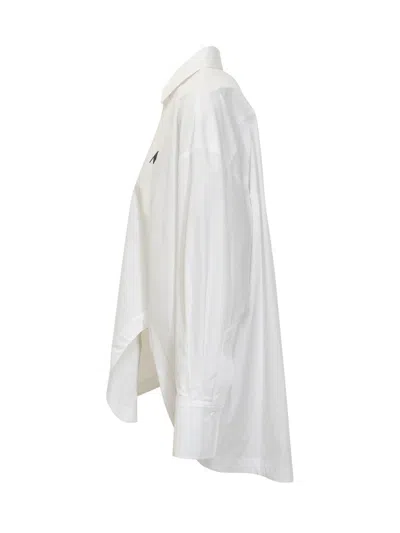 Attico White Logo Cotton Shirt In White