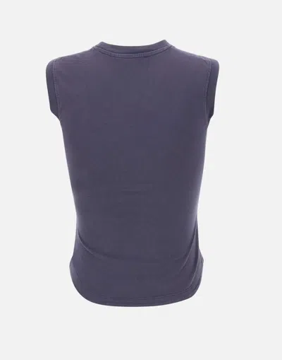 Attico The  Purple Cotton Tank Top With Logo