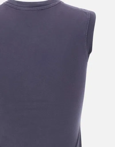 Attico The  Purple Cotton Tank Top With Logo