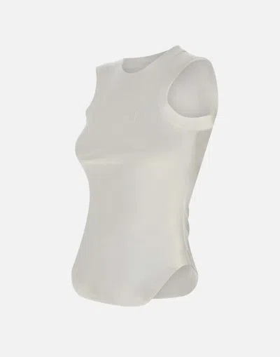 Attico The  White Cotton Tank Top With Logo