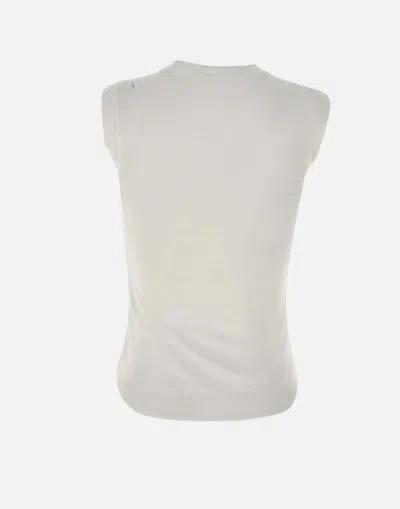 Attico The  White Cotton Tank Top With Logo