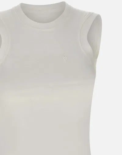 Attico The  White Cotton Tank Top With Logo