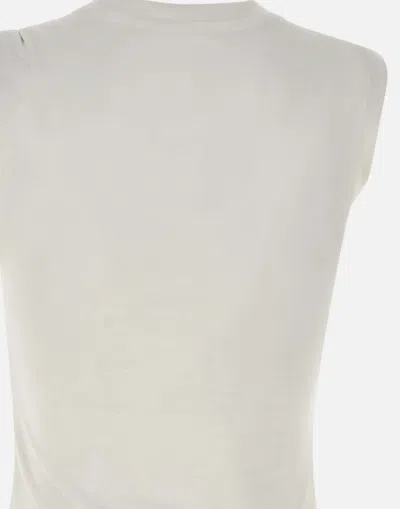 Attico The  White Cotton Tank Top With Logo