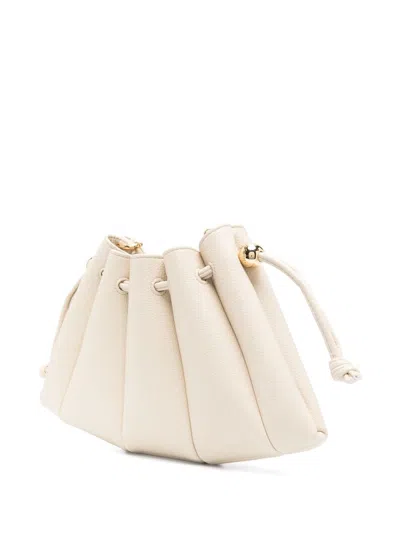 Themoirè Pleated Shoulder Bag Adjustable Strap In Neutral
