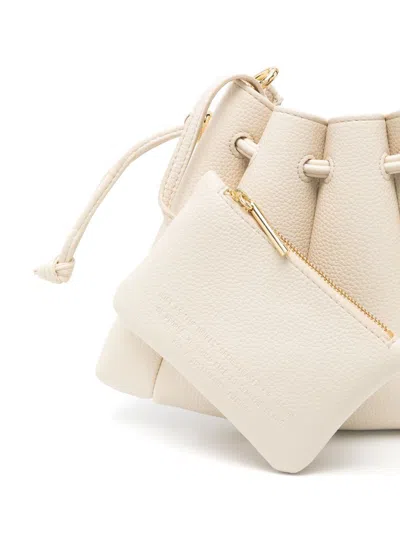 Themoirè Pleated Shoulder Bag Adjustable Strap In Neutral