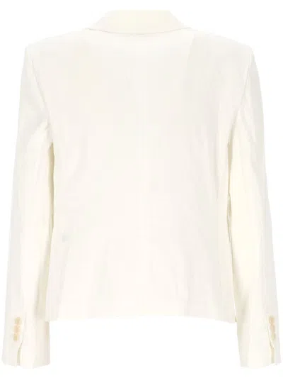 Theory White Buttoned Jacket With Pockets