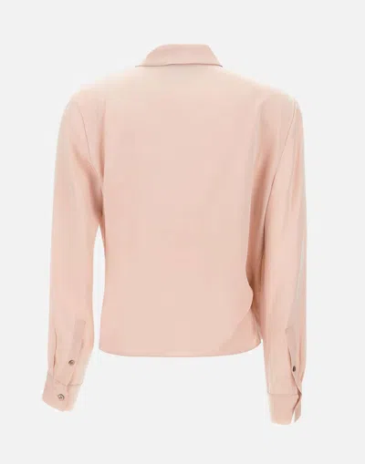 Theory Lapel Wrap Blush Blouse With V-neck