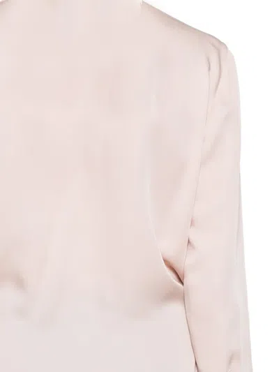 Theory Lapel Wrap Blush Blouse With V-neck