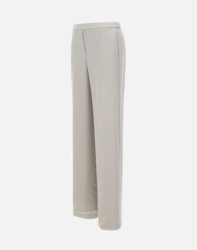 Theory Metallic Pants With Rear Elastic Waist And Wide Leg In Silk Woman