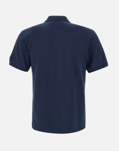 Mc2 Saint Barth Classic V-neck Polo Shirt With Short Sleeves In Blue