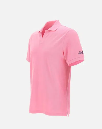 Mc2 Saint Barth Charles Pink Piquet Polo In Pink