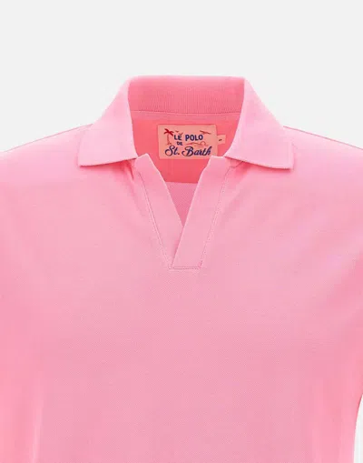 Mc2 Saint Barth Charles Pink Piquet Polo In Pink
