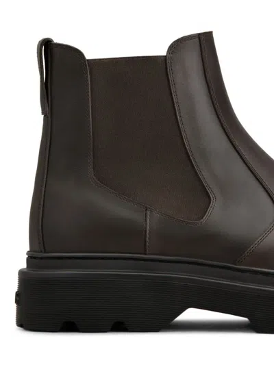 Tod's Chunky Sole Leather Ankle Boots With Elastic Panels In Multi