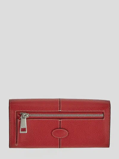 Tod's Foldover-top Clutch Bag In Red