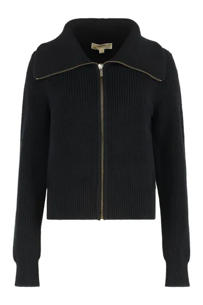 Michael Kors Ribbed-knit Zipped Cardigan