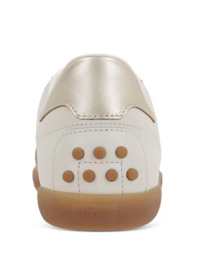 Tod's White And Beige Sneakers In Neutral