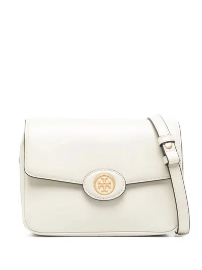 Tory Burch Robinson Convertible Patent Shoulder Bag In Shea Butter