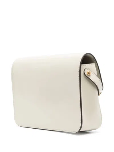 Tory Burch Robinson Convertible Patent Shoulder Bag In Shea Butter