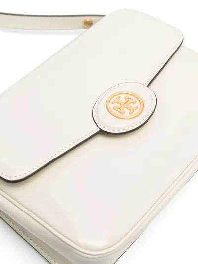 Tory Burch Robinson Convertible Patent Shoulder Bag In Shea Butter