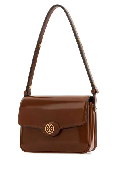 Tory Burch Shoulder Bag With Adjustable Strap And Smooth Finish In Brown